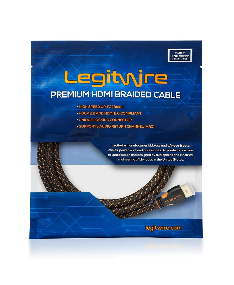 LegitWire 10 ft 4K High Speed Hdmi Cables, 5 Pack - 18Gbps Hdmi 2.0 (4K 60hz Hdr Uhd 4:4:4 Chroma) - Ethernet - Locking Head