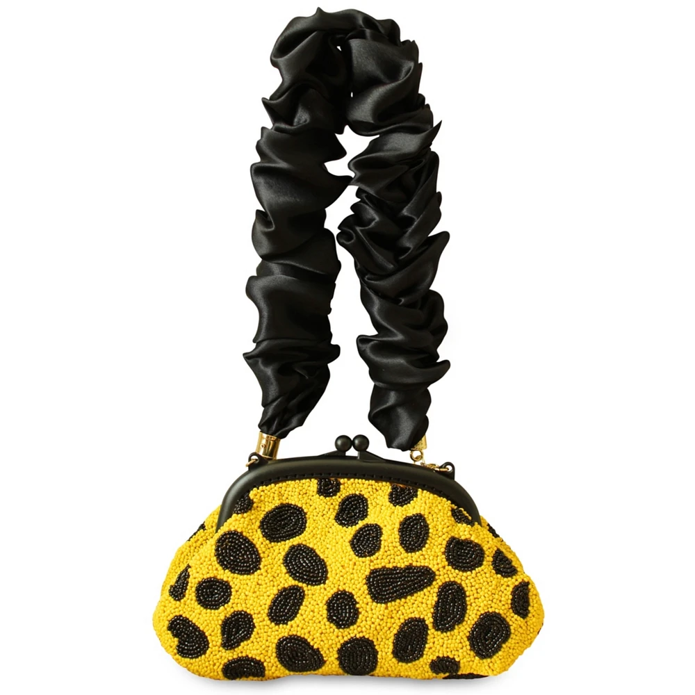 Venom Arnoldi Hand-beaded Clutch Bag In Black & Yellow