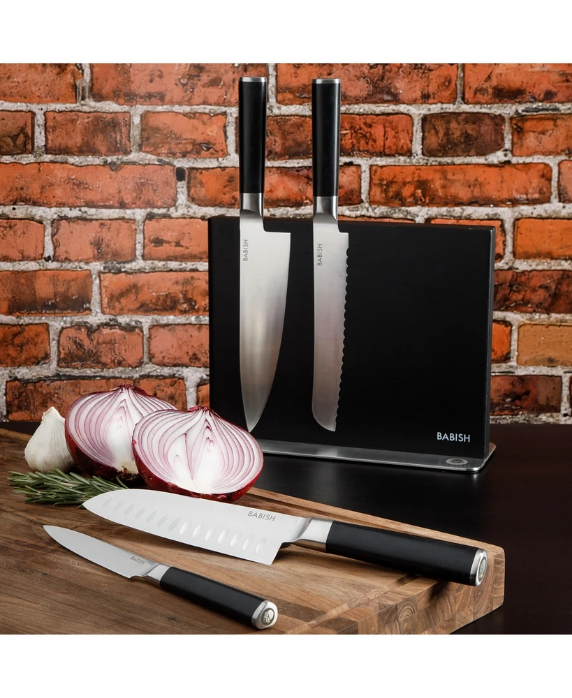 Babish 5 Piece 1.4116 German Steel Magnetic Knife Block Set
