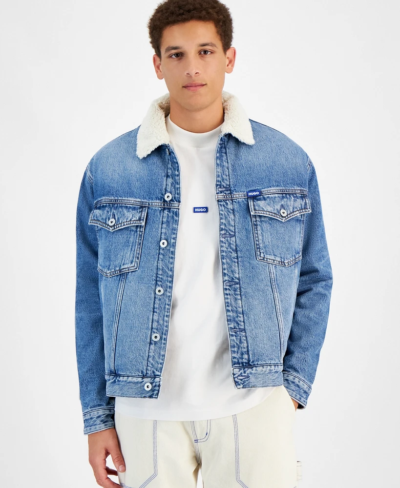 Hugo by Boss Men's Dex Sherpa-Lined Denim Jacket
