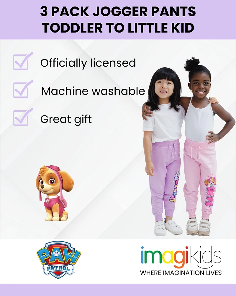 Paw Patrol Girls Fleece 3 Pack Pants to (2T - 7-8