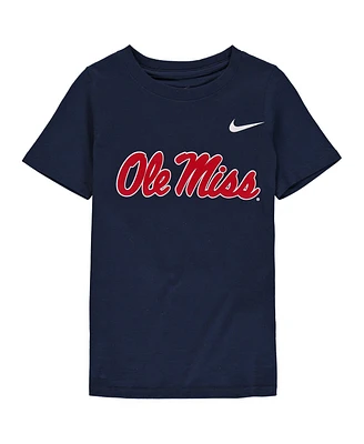 Nike Little Boys and Girls Navy Ole Miss Rebels Logo Performance T-Shirt