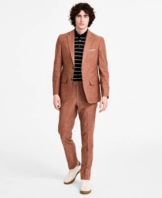 Tommy Hilfiger Mens Modern Fit Rust Linen Suit Separates