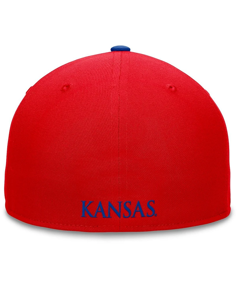 Top of the World Men's Red/Royal Kansas Jayhawks Rally Two-Tone Fitted Hat