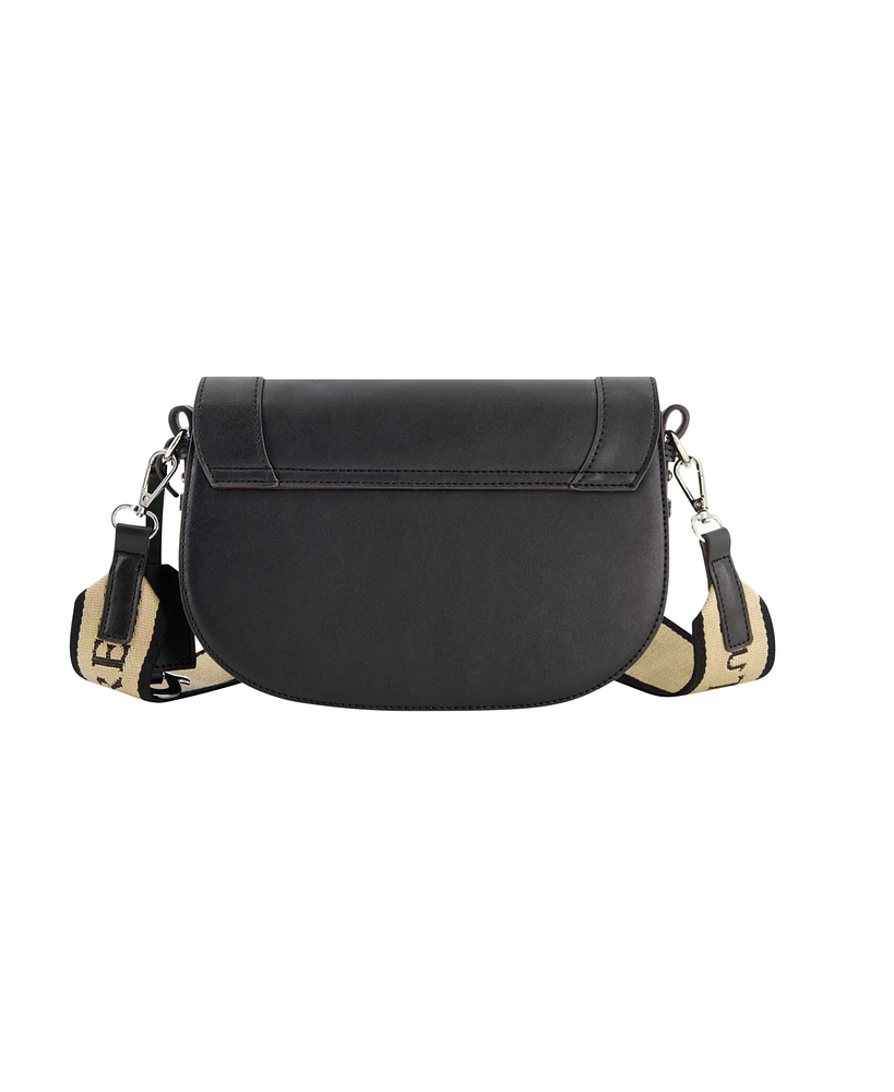 True Religion debossed logo flap shoulder bag