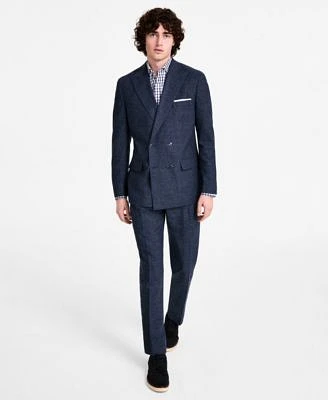 Tommy Hilfiger Mens Modern Fit Double Breasted Linen Suit Separates