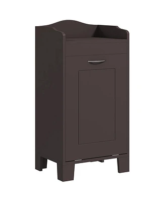 Homcom Tilt-out Laundry Storage Cabinet with Hamper Compartment