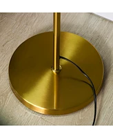 3-Light Gold Floor Lamp with Globe Shade