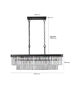 Rectangular Crystal Chandelier Adjustable (Bulb Not Included)