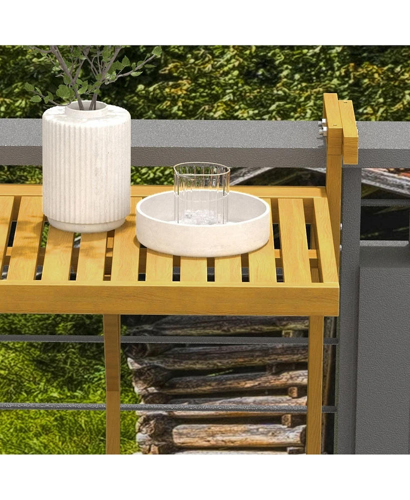 Balcony Railing Table: Foldable, Height-Adjustable, Space-Saving