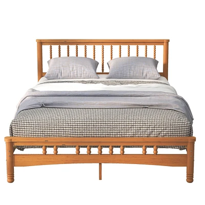 Queen Platform Bed Frame: Headboard, No Box Spring Required