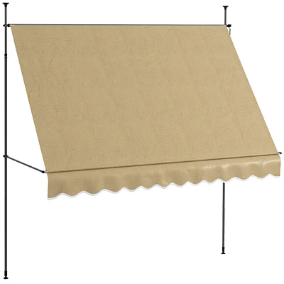Retractable Patio Awning with Support Stand, Uv Protection