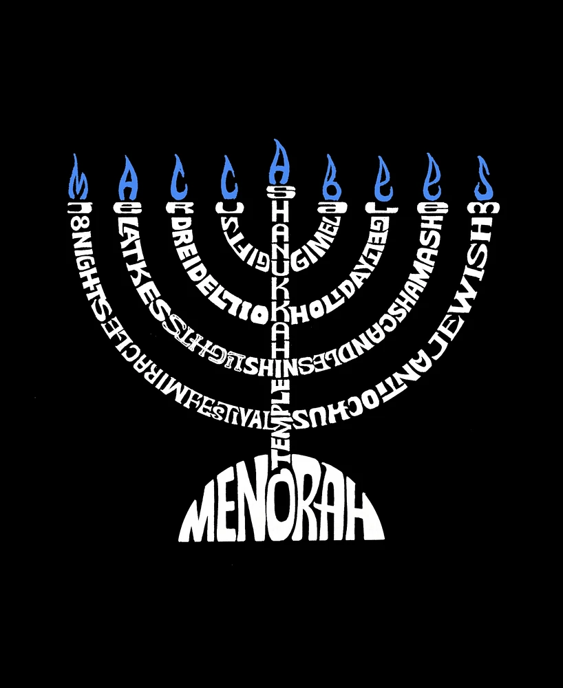 La Pop Art Men's Menorah Premium Blend Word T-Shirt
