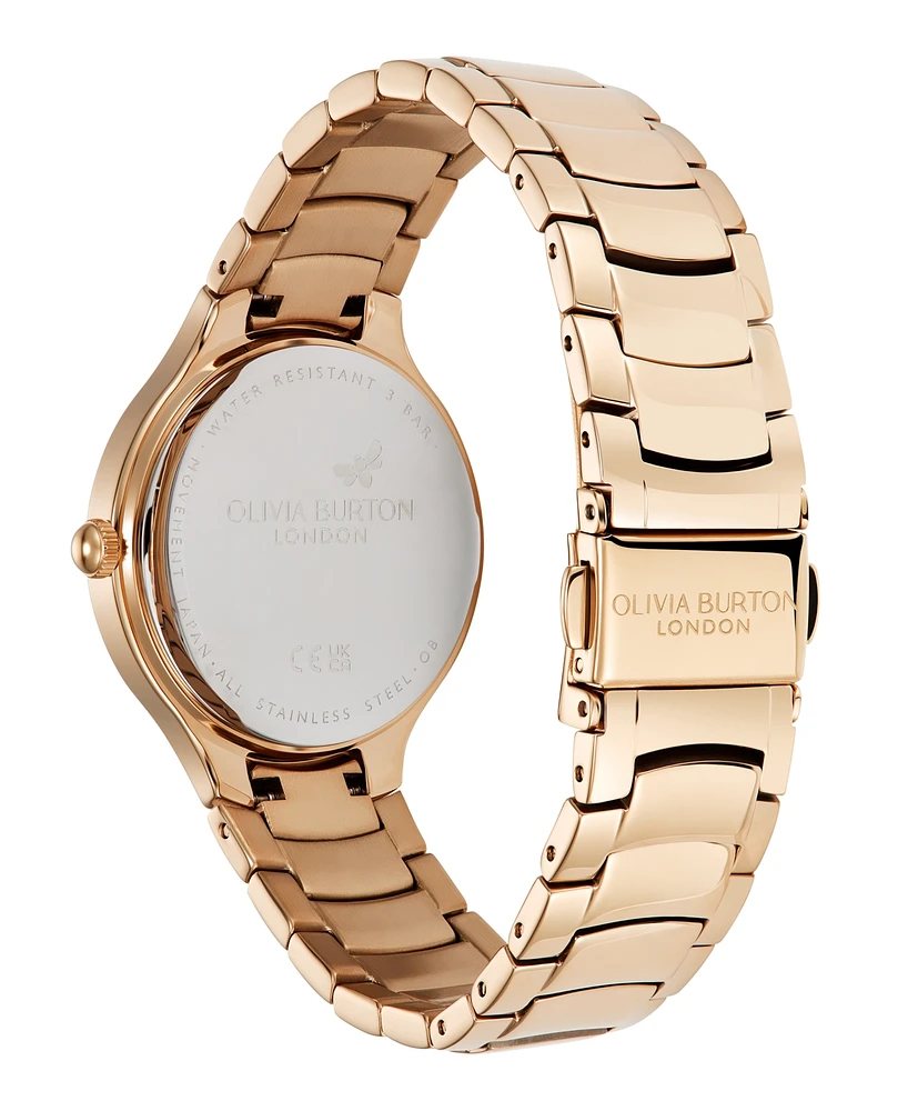 Olivia Burton Women's Lea Rose Gold-Tone Stainless Steel Watch 34mm