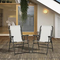 Patio Folding Sling Chairs with Armrests