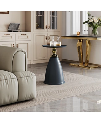 Luxury Design Iron End Table, Minimalist Round Side Table for Small Space