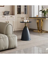 Luxury Design Iron End Table, Minimalist Round Side Table for Small Space