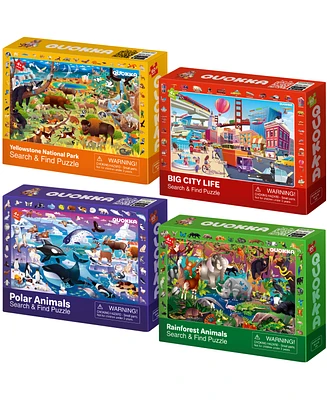 Quokka 4 x 60 Pieces Puzzles for Kids Ages 4-6 - Educational Search & Find Toy