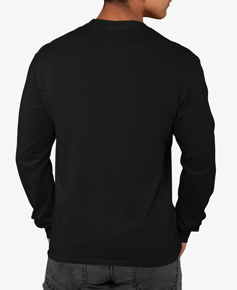 La Pop Art Men's Have Yourself a Merry Little Christmas Word Long Sleeve T-Shirt