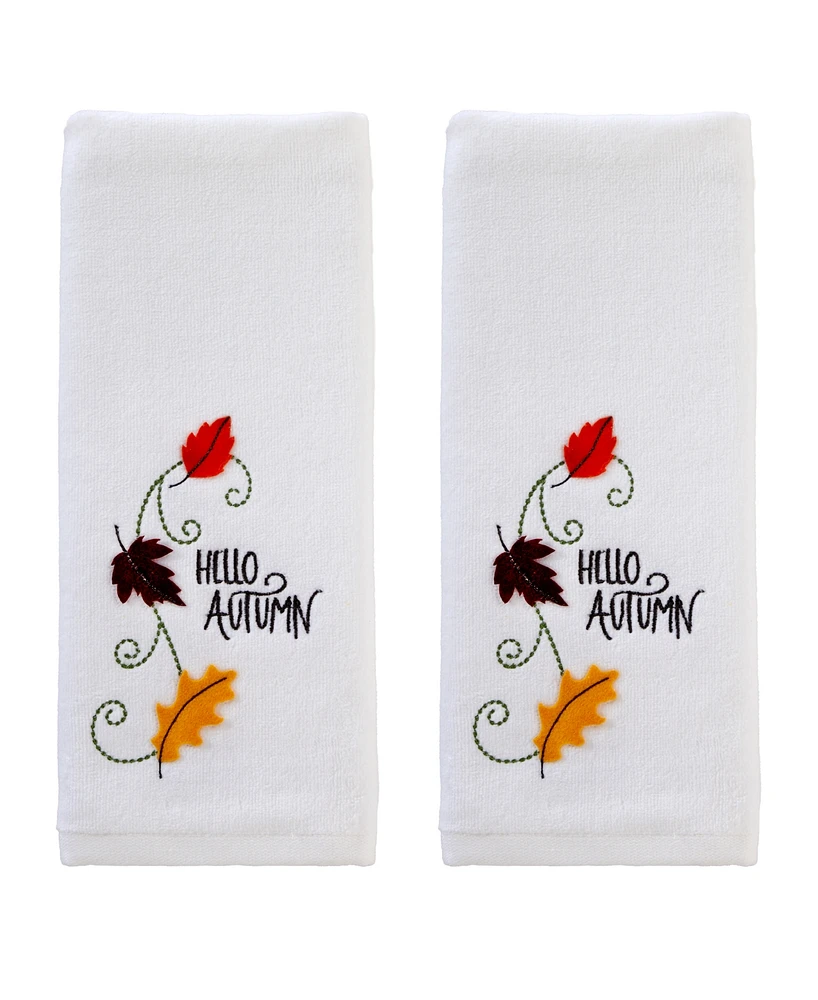 Skl Home Hello Autumn Cotton 2 Piece Hand Towel, 16" x 25"