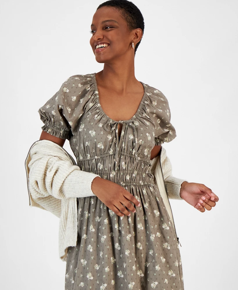 And Now This Women's Short-Sleeve Clip-Dot Midi Dress, Created for Macy's