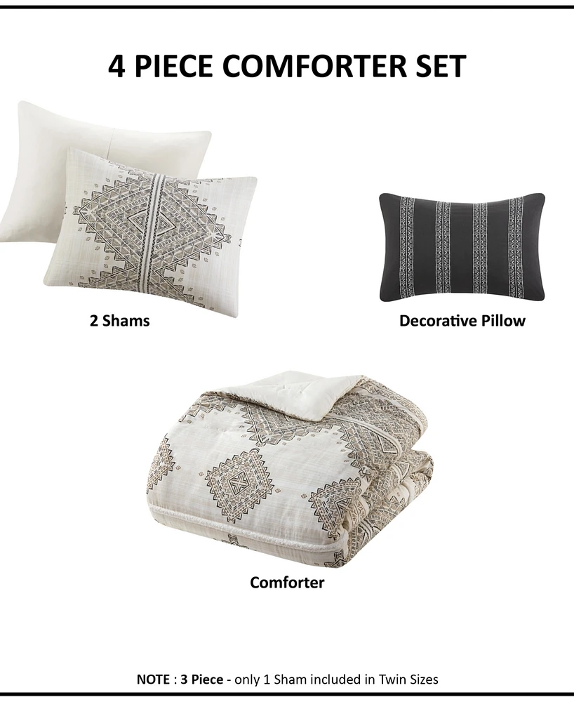 Madison Park Ibiza 4-Pc. Comforter Set, King/California King