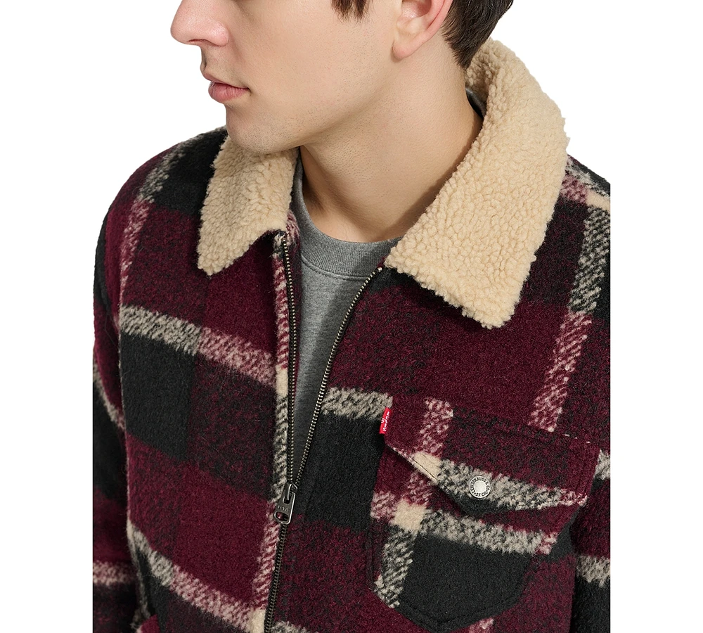 Levi's Men's Plaid Full-Zip Depot Jacket with Fleece Collar