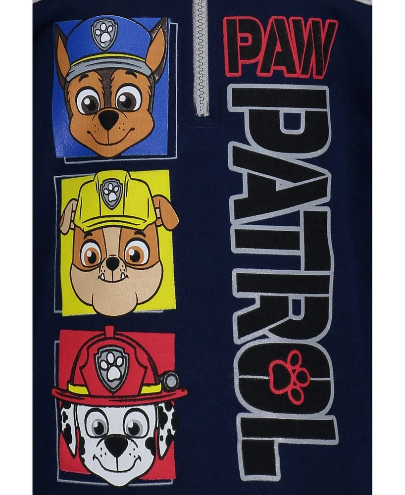 Paw Patrol Toddler Boys Chase Marshall Rubble Fleece Half Zip Hoodie