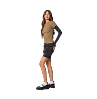 Edikted Womens Eliana Layered Long Sleeve T Shirt