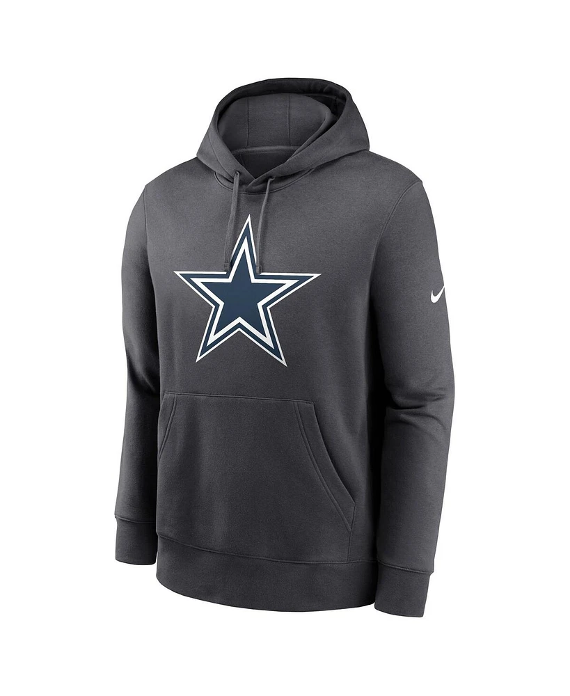 Nike Men's Charcoal Dallas Cowboys Fan Gear Club Logo Pullover Hoodie