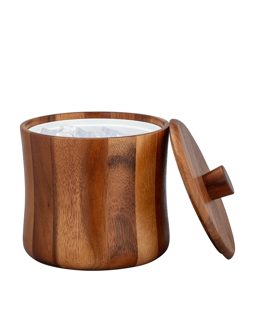 Kraftware Acacia Ice Bucket with Removable Liner