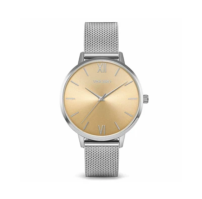 Vincero Women's Gold Eros Mesh Men's Watch with Milanese Band and Mineral Crystal