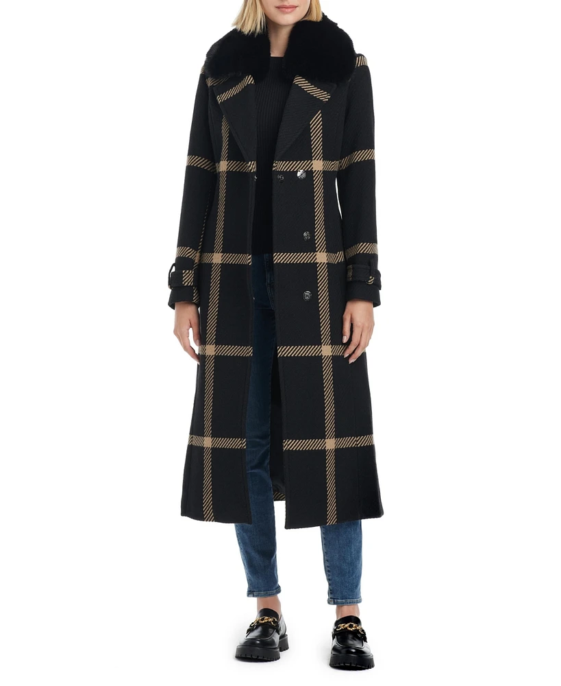 Vince Camuto Women's Double-Breasted Maxi Wool Blend Coat