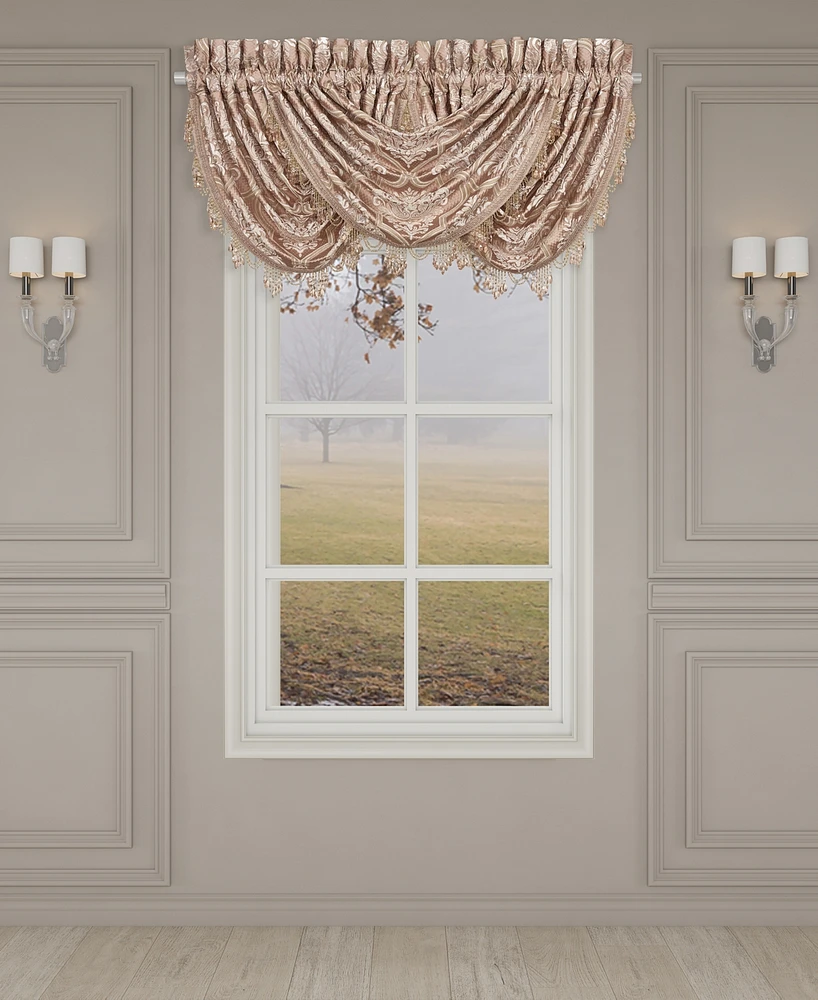 J Queen New York Rosewater Window Waterfall Valance, 33" x 43"