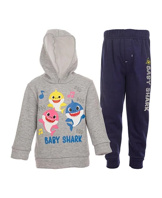 Pinkfong Baby Boys Shark Fleece Pullover Hoodie and Pants Outfit Set to