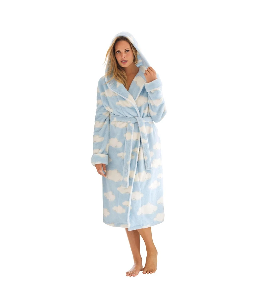 Dreams & Co. Plus Size Plush Hooded Wrap Robe