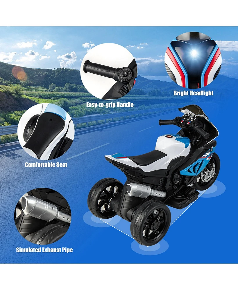 Gymax 12V Kids Ride on Motorcycle Licensed Bmw 3 Wheels Electric Toy w/ Light & Music Red
