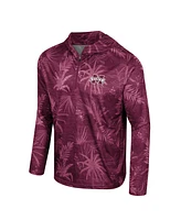 Colosseum Men's Maroon Mississippi State Bulldogs Palms Printed Lightweight Quarter-Zip Hooded Top