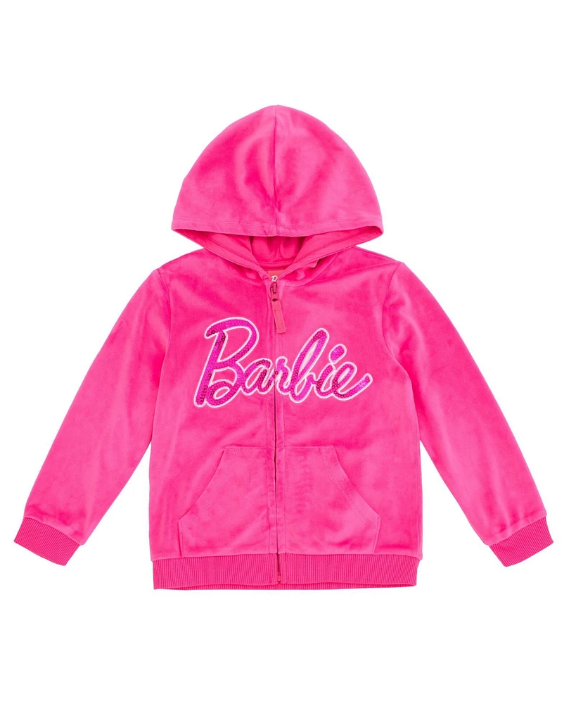 Barbie Toddler Girls Velour Matching Family Zip Up Hoodie & Pants Outfit Set Adult
