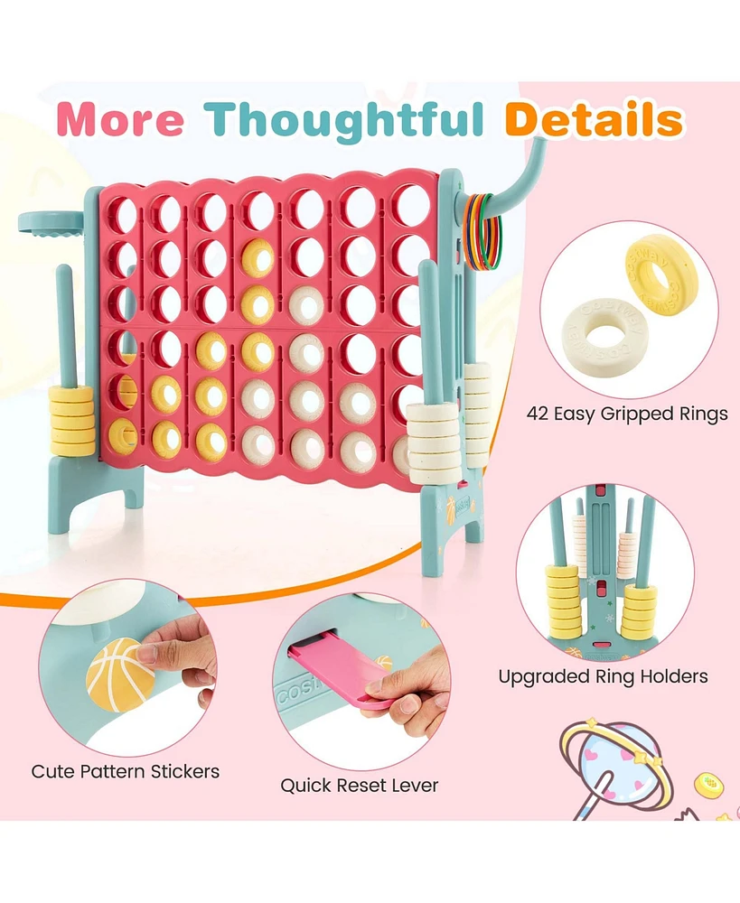 Jumbo 4-to-Score 4 A Row Giant Game Set with Stickers for Kids Adults