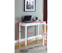 Duluth White Finish Wood Home Office Secretary Writing Desk