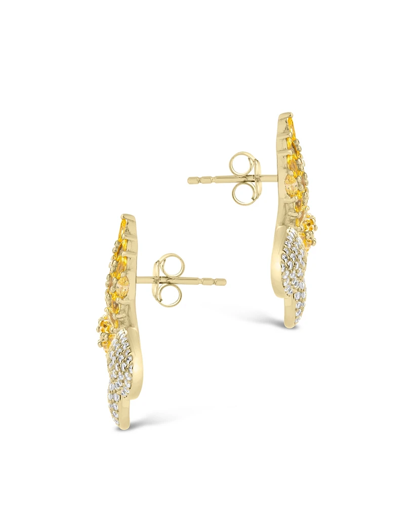 Sterling Forever Heidi Cubic Zirconia Flower Stud Earrings