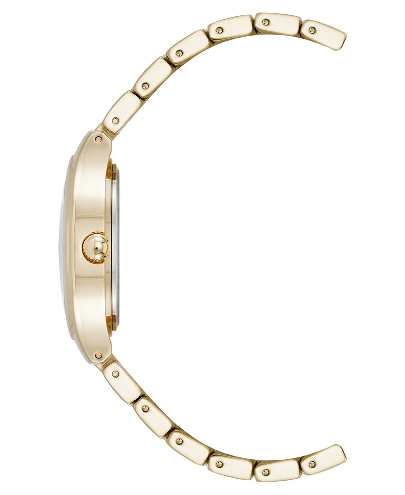 Anne Klein Women's Quartz Everyday Cushion Gold-Tone Alloy Metal Bracelet Watch