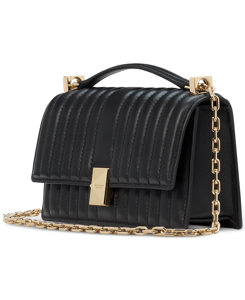 kate spade new york Deco Quilted Leather Mini Flap Chain Crossbody Bag