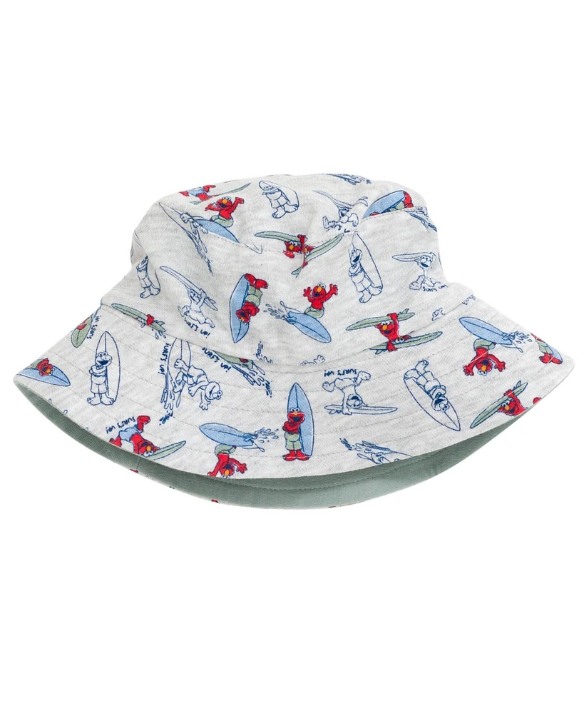 Sesame Street Baby Boys Elmo Cookie Monster Bird Romper and Bucket Sun Hat Newborn to