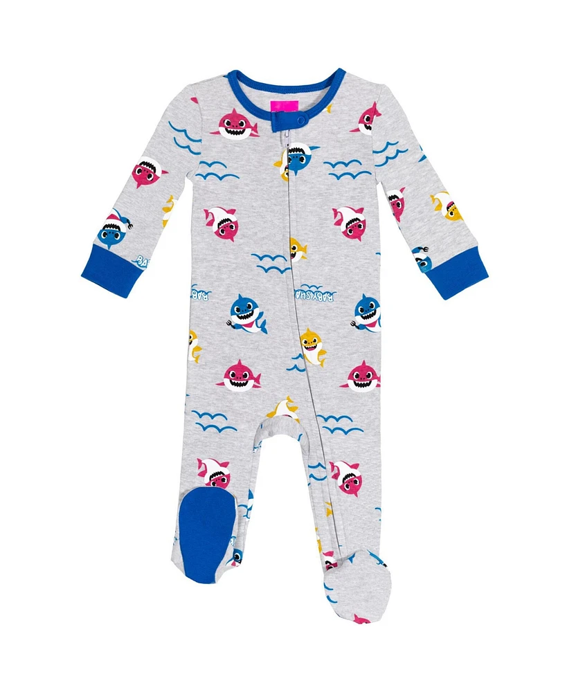 Baby Shark Boys Pinkfong 2 Pack Zip Up Sleep N' Play Coveralls