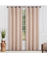 Chanasya Premium Beige Silky Velvet Textured Sheer Curtains - Lightweight Curtain for Living Room Bedroom Windows