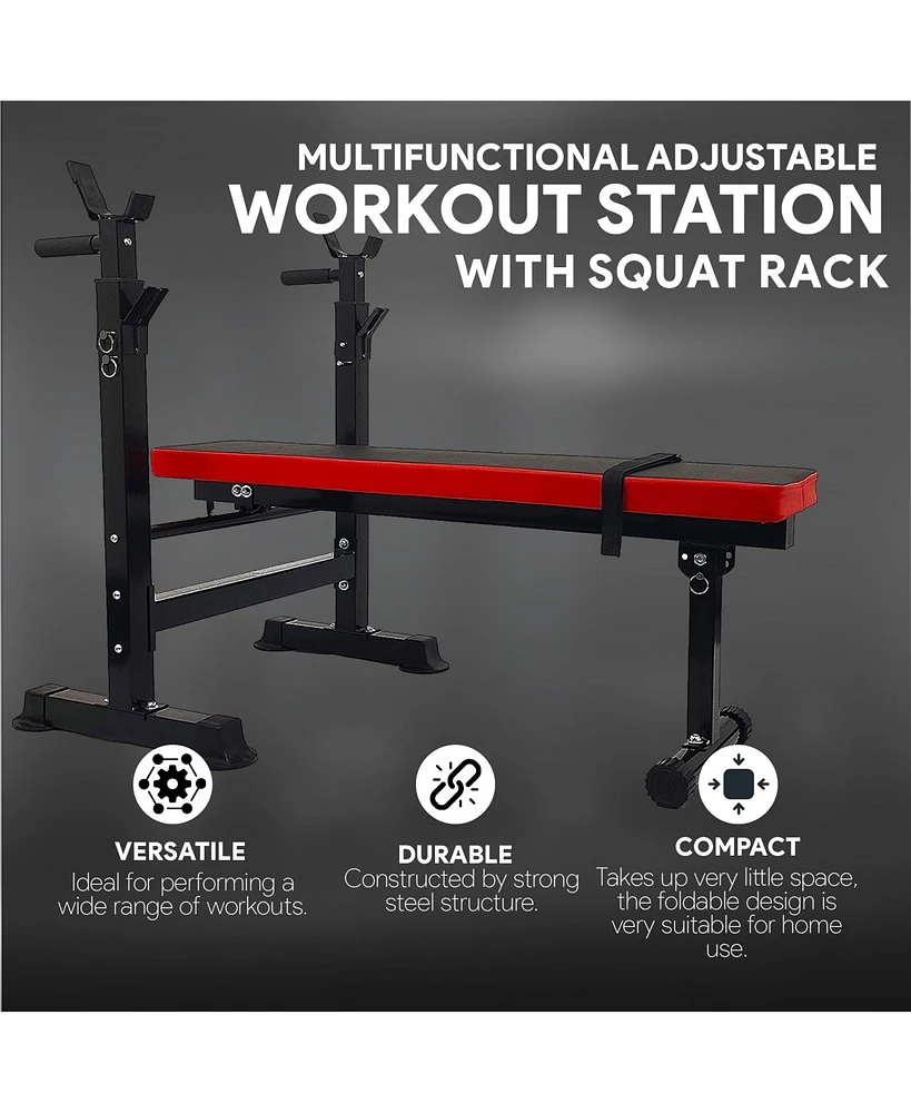BalanceFrom Fitness Multifunctional Adjustable Workout Station w/ Squat Rack