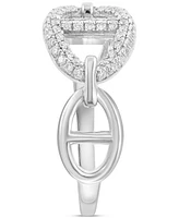 Effy Diamond Mariner Link Ring (1/4 ct. t.w.) in Sterling Silver