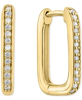 Effy Diamond Oval Hoop Earrings (1/6 ct. t.w.) in Gold-Plated Sterling Silver